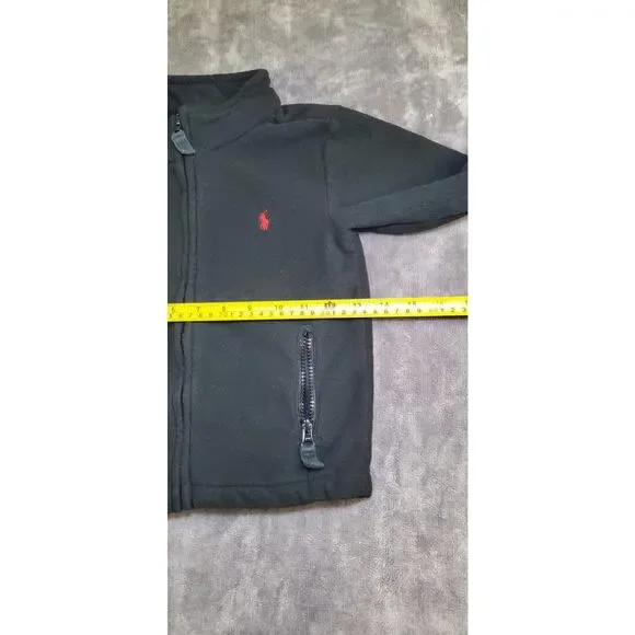 Vtg Polo Ralph Lauren Sweatshirt Kids Sz 4/4T Black Toddler Zip Jacket Red Pony - Picture 3 of 6